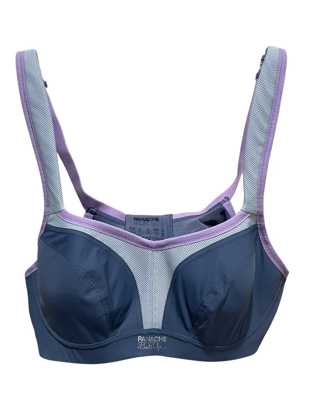 Panache Sport Sports Bra Blue Purple Women’s Size 34C Underwire High Impact